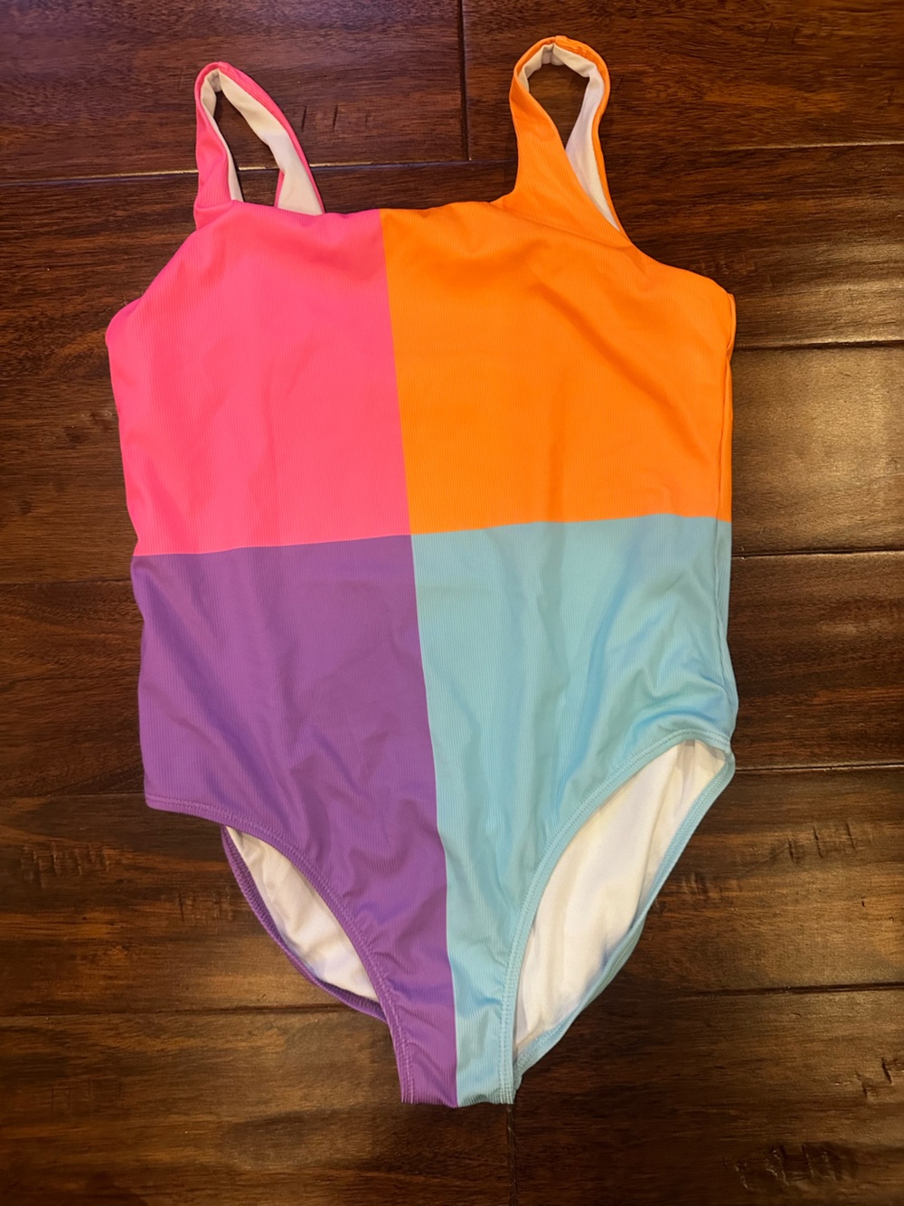 Andy & Evan Girls XL (16) Colorblock One-Piece Swimsuit